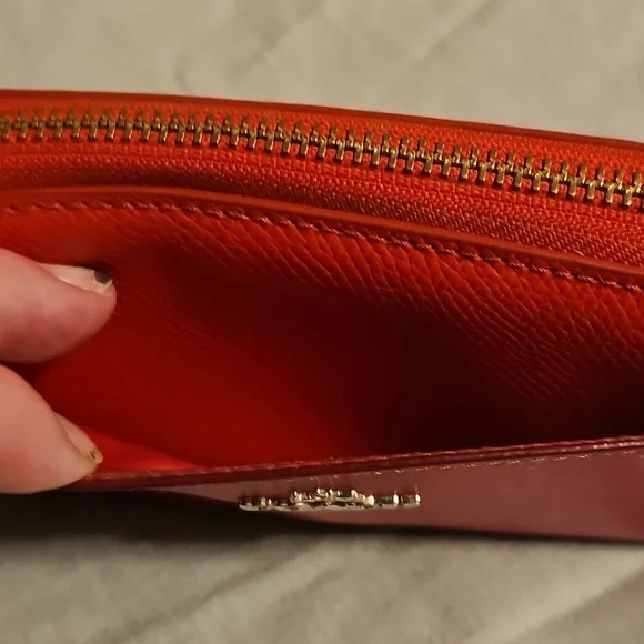 Coach Vibrant Red and Pink Leather Wallet - Picture 4 of 10